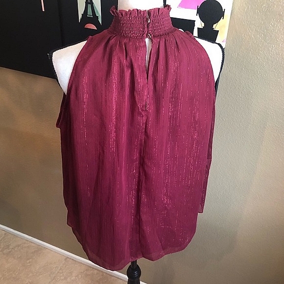 Rachel Zoe NWT Cold Shoulder Burgundy Blouse Medium - Picture 3 of 9